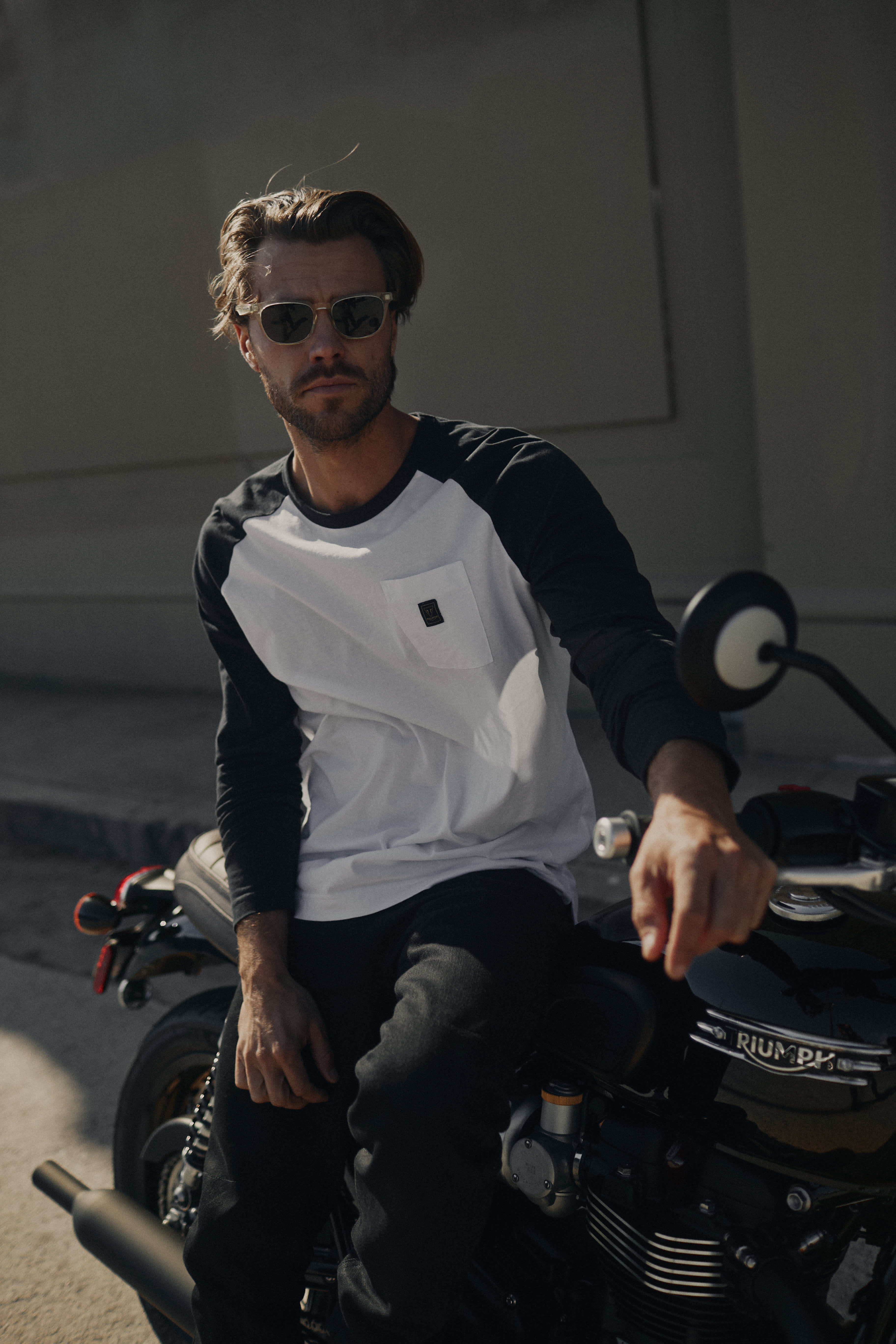 Blackwell Contrast Raglan Sleeve White T-shirt |Casual Clothing